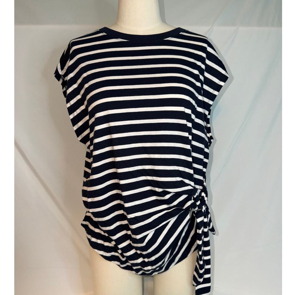 NWT Old Navy EveryWear Side-Tie Top in the Navy Stripe Size XL